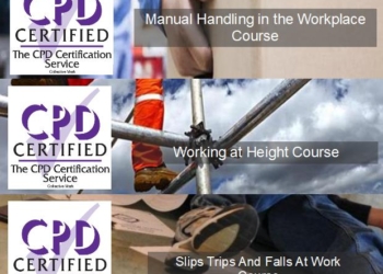 Manual Handling in the Workplace – Working at Height – Slips Trips and Falls at Work Course Bundle